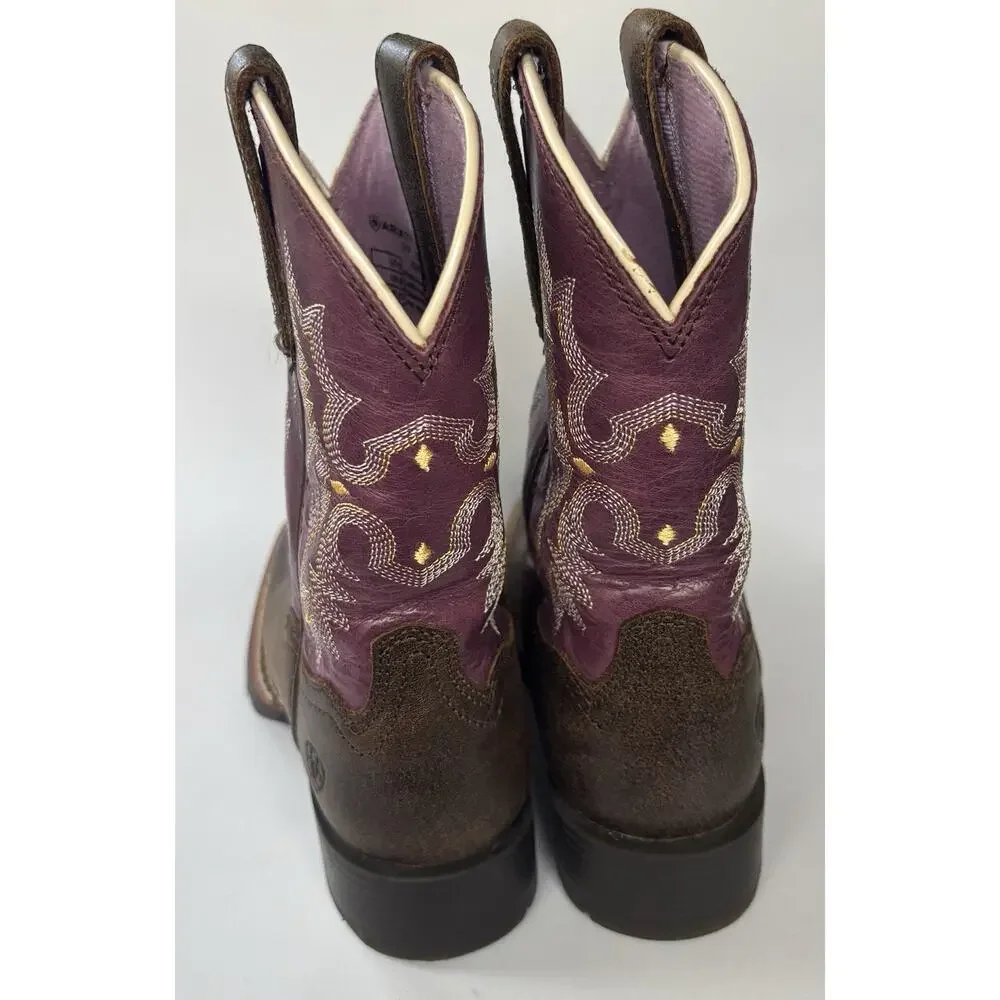 Ariat Youth Children's Western Leather Boots Girl's Size 9 Wiggle Room Fit